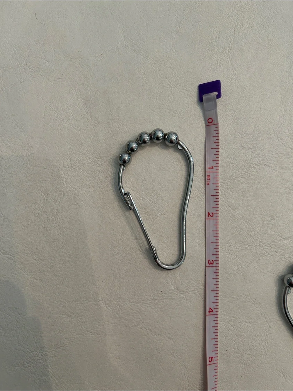 Set of 12 Silver Shower Curtain Hooks with Rolling Beads
